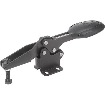 Kipp Horizontal Toggle Clamps w. Safety Lock w. flat foot and adj. spindle K0660.008100